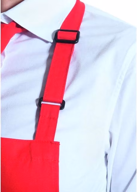 Karlowsky Basic Pocket Bib Apron in Red – 1