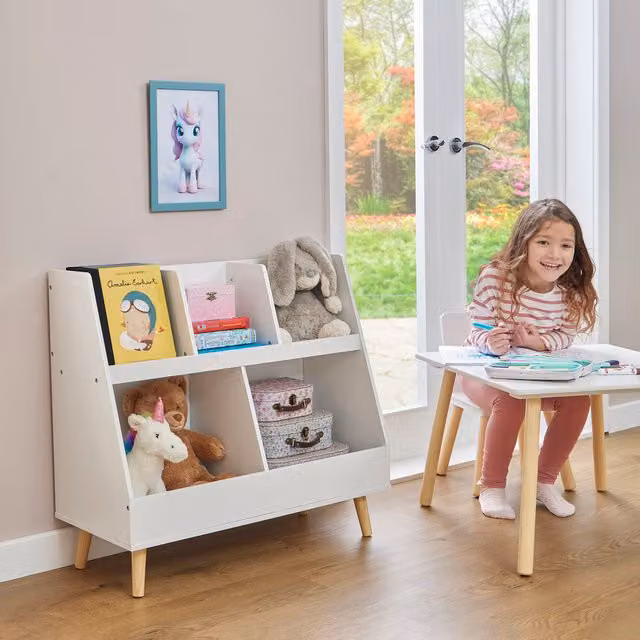 Liberty House Toys White Sloping Wall Mounted Kids Bookcase