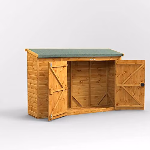 Powersheds Premium Pent Wooden Bicycle Shed in Brown