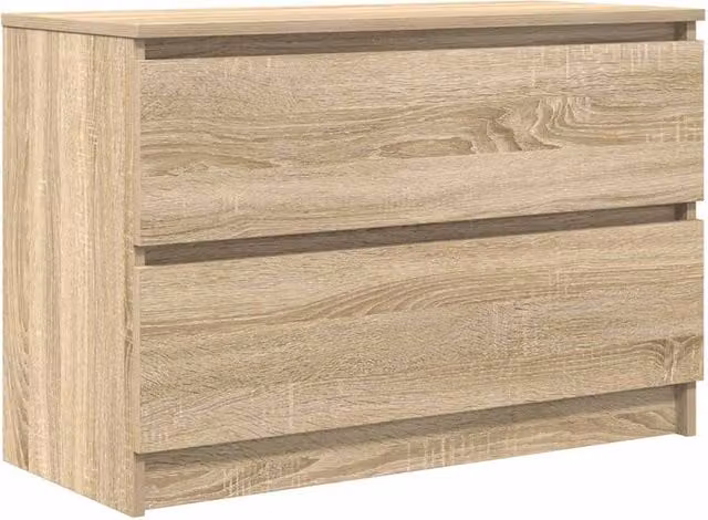 Berkfield Home Sonoma Oak TV Cabinet in Light Tan Beige, W/D/H: 80 x 35 x 54 cm