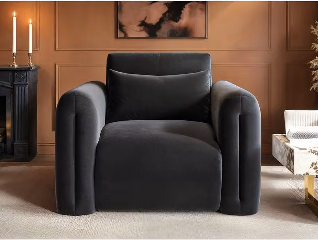 SolaceCo Mabel Grey Velvet Tub Armchair