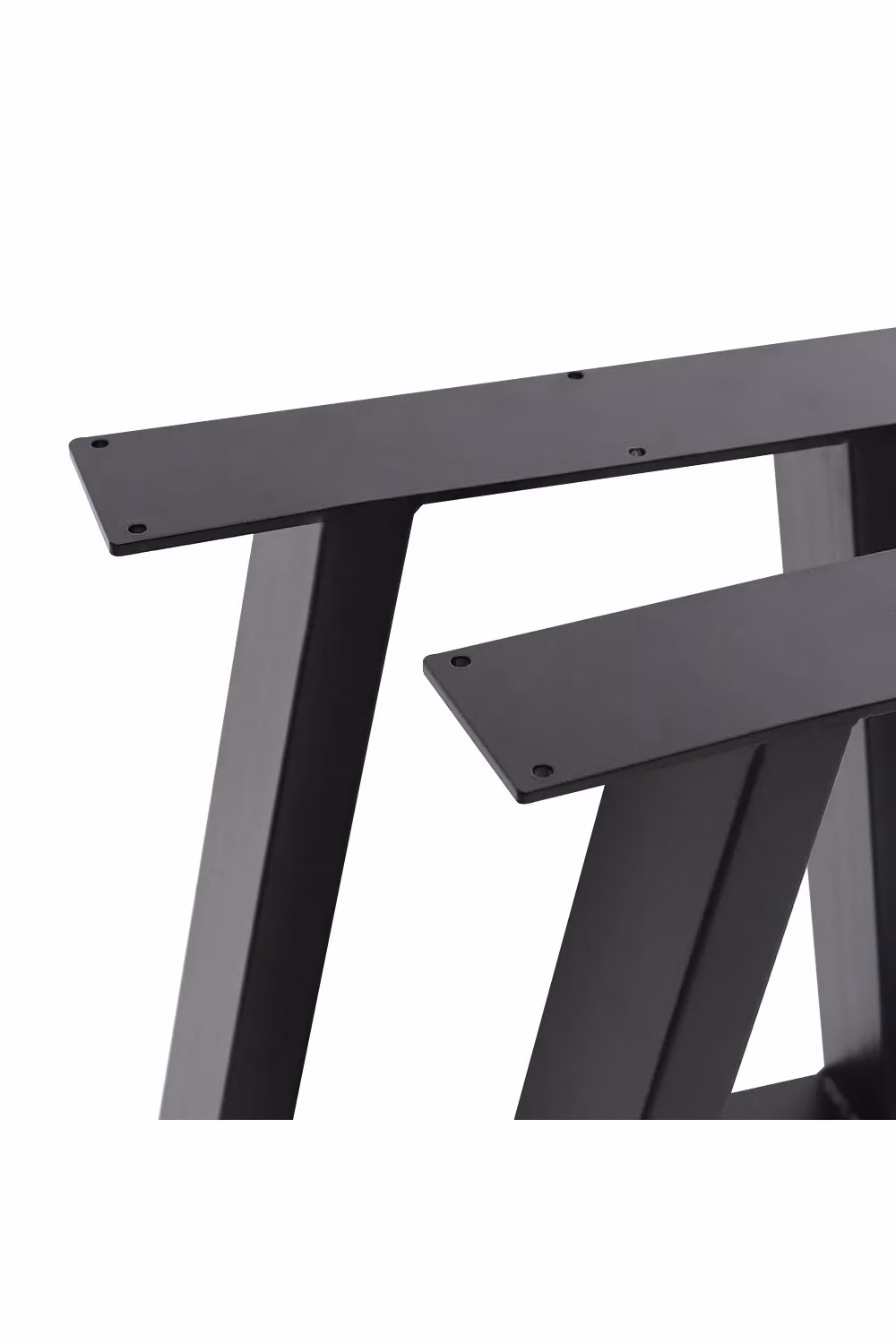 Living and Home 2 Piece Black Powder-Coated Trapezoidal Iron Table Legs W/D/H: 35 x 7 x 40 cm – 3
