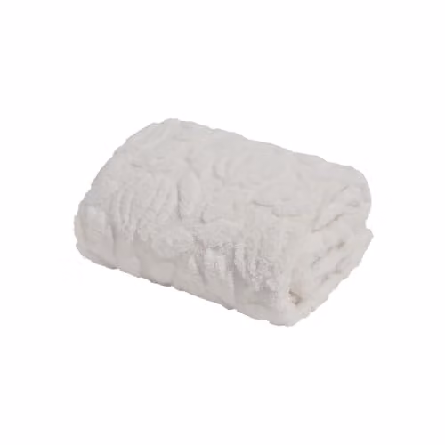 OHS Tufted Pumpkin Fleece Throw Blanket in Cream, W: 130 cm, L: 160 cm – 2