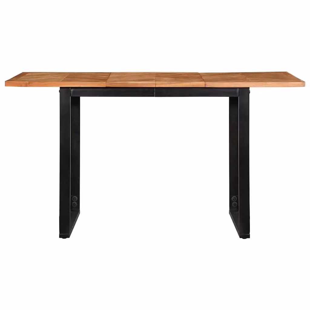 Berkfield Home Rectangular Industrial Dining Table in Brown Solid Acacia Wood, W/D/H: 140 x 70 x 75 cm – 2
