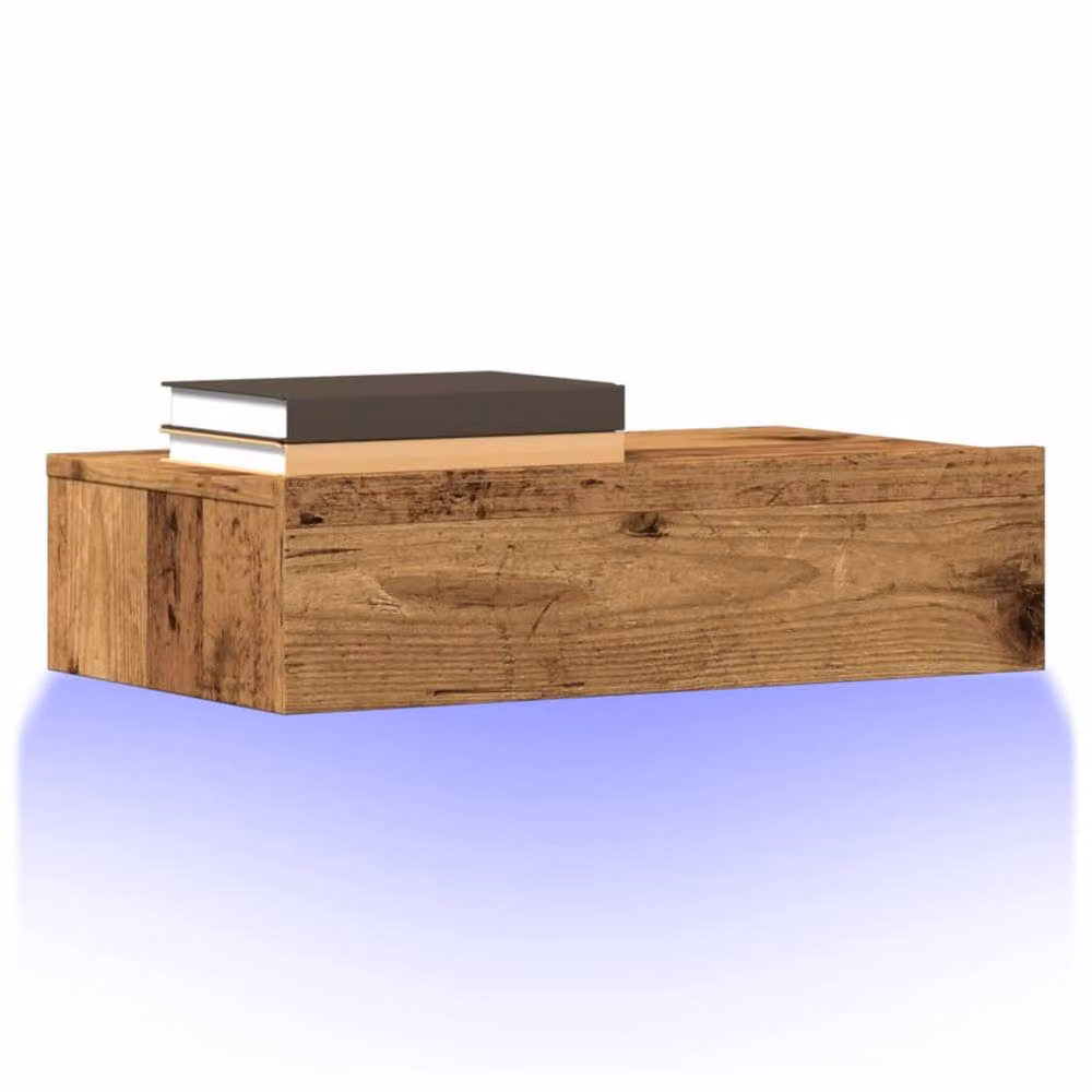 Berkfield Home Set of 2 TV Cabinets with LED Lights in Old Wood Brown, W/D/H: 60 x 35 x 15.5 cm – 2