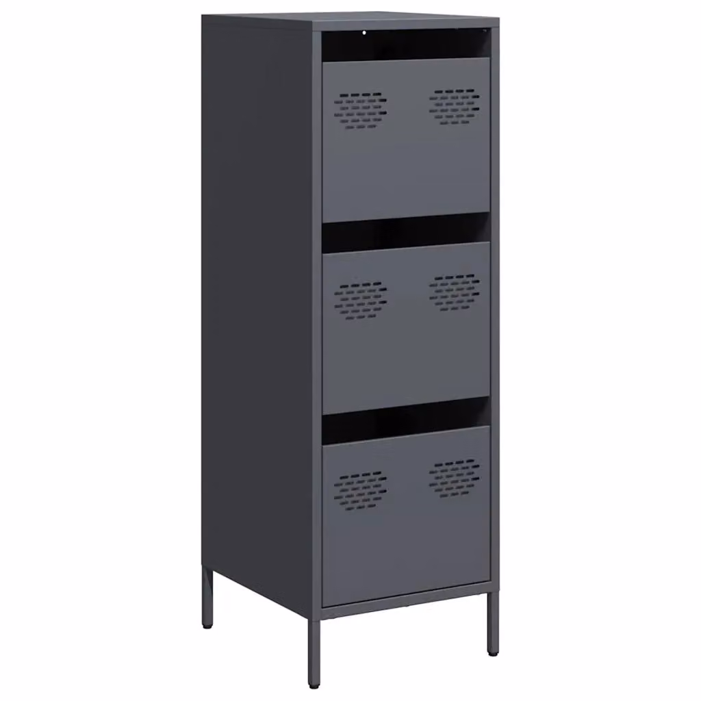 Berkfield Home Anthracite Steel Highboard, W/D/H: 39 x 35 x 103.5 cm – 2