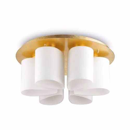 Netlighting Daisy 6-Light Flush Ceiling Lamp in Gold and White with E27 Bulbs – 1
