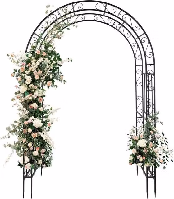 Kelvenix Garden Metal Arch Climbing Plant Support in Black