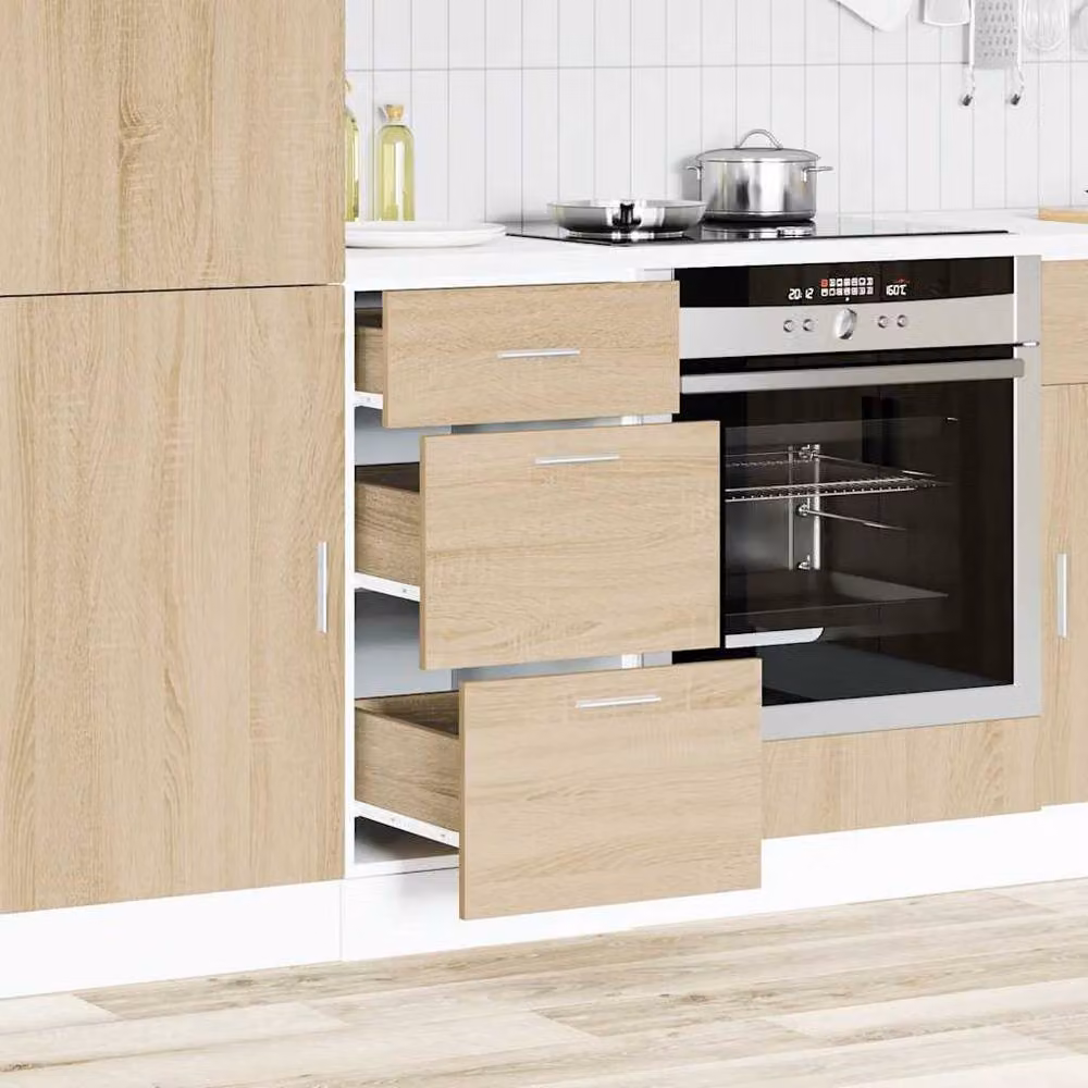 Berkfield Home Sonoma Oak Bottom Kitchen Base Unit in Brown, W/D/H: 40 x 46 x 81.5 cm – 2