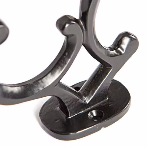 Hammer and Tongs Ornamental Metal Hat and Coat Hook in Black and Gold, H: 13.0 cm, W: 3.0 cm – 2