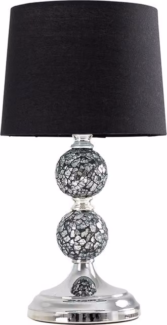 ValueLights Harmony Mosaic Crackle Table Lamp in Black and Chrome