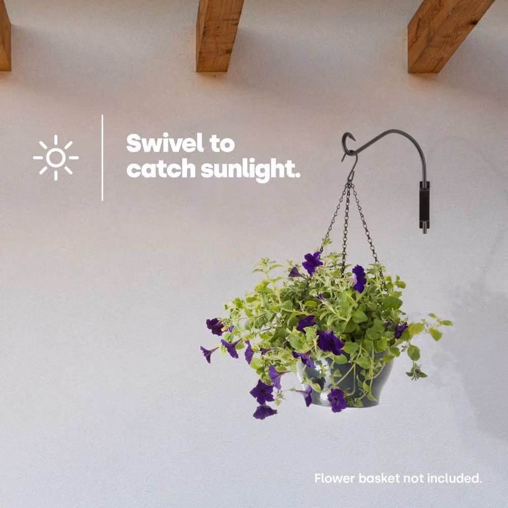 NESTLUNE Black Iron Swivel Hanging Basket Wall Bracket – 3