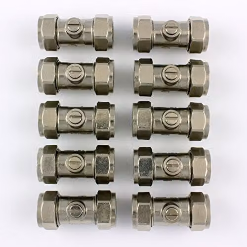 Primaflow 15mm Chrome Plated Brass 2-Port Straight Compression Valve, Pack of 10 – 1
