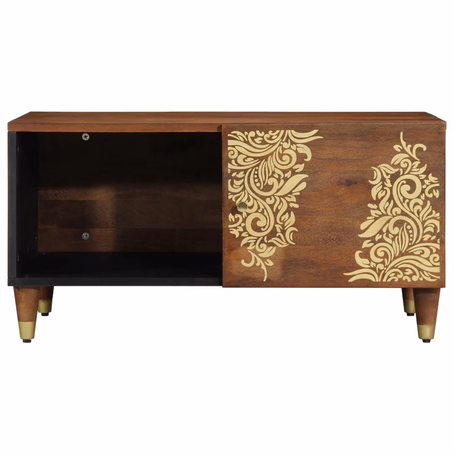 Berkfield Home Rustic Mango Wood Coffee Table, Brown, W: 80 cm, D: 50 cm, H: 40 cm – 2