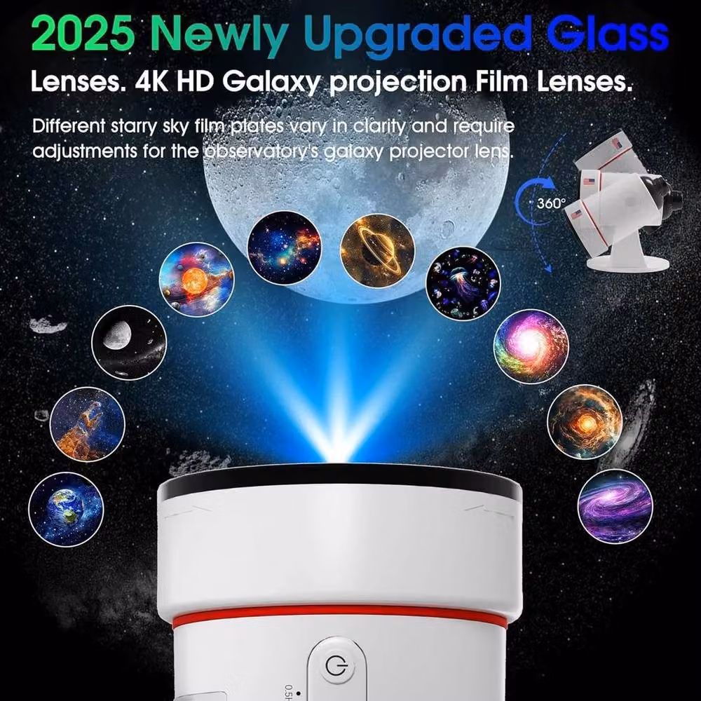 FLAVORA White 4K HD Realistic Star Planetarium USB Night Light – 6