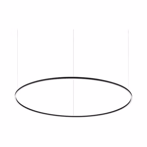 Netlighting Oracle Slim Non-Dim Round Integrated LED Pendant Ceiling Light, Black, 4000K, 150cm