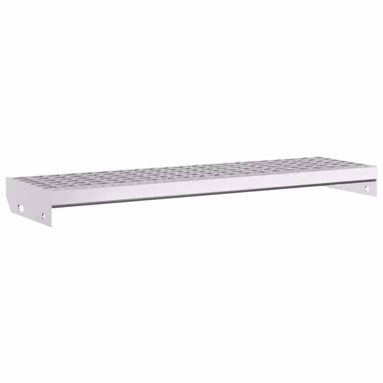 Berkfield Home Grate Step in Silver Galvanised Steel, W: 80 cm, D: 24 cm, H: 7 cm