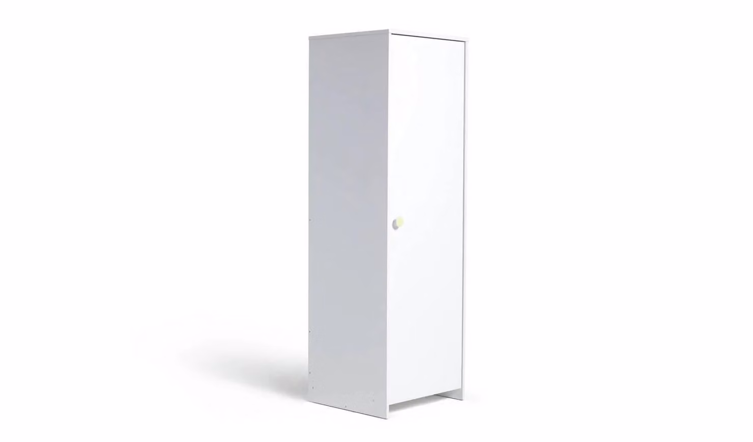 Juno Kids 1 Door Wardrobe in White, Modern Childrens Bedroom Storage Organiser, W/D/H: 49.5 x 53.5 x 166.8 cm