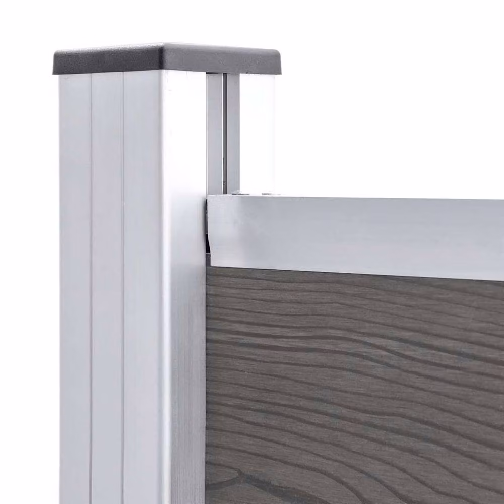 Berkfield Home Durable WPC Fence Panel, Grey, W: 95 cm, H: 186 cm – 4