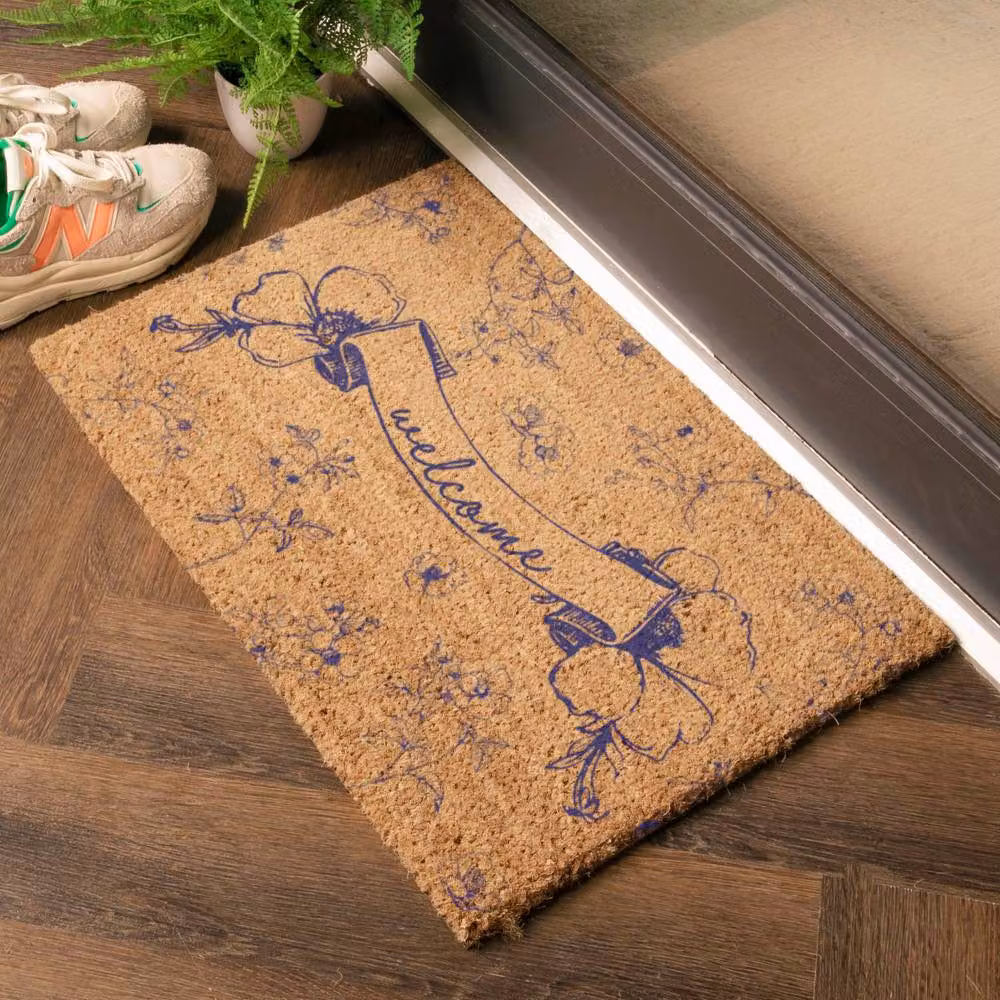 Artsy Mats Welcome Chinoiserie Coir Doormat in Beige and Sand, W/D: 60 x 40 cm – 2