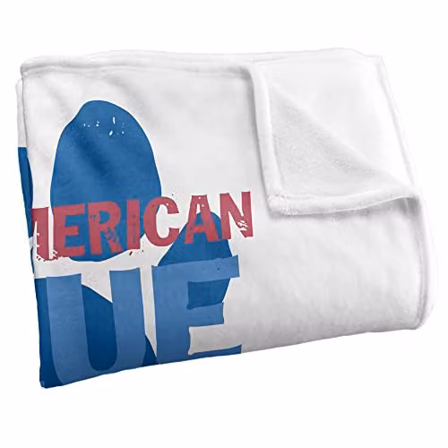 LOGOVISION Blue and White Sporty Fleece Throw Blanket, W/D/H: 152 x 127 cm – 2