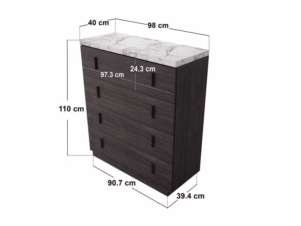 Solace+Co Marcel Modern Wood Chest of Drawers in Brown Walnut – 3