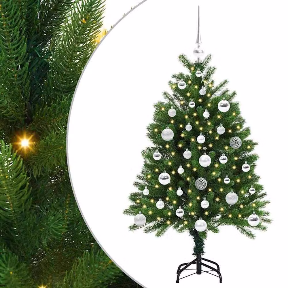 Berkfield Home Realistic Green Tabletop Christmas Tree with 150 LEDs and Stand, Height: 120 cm – 3
