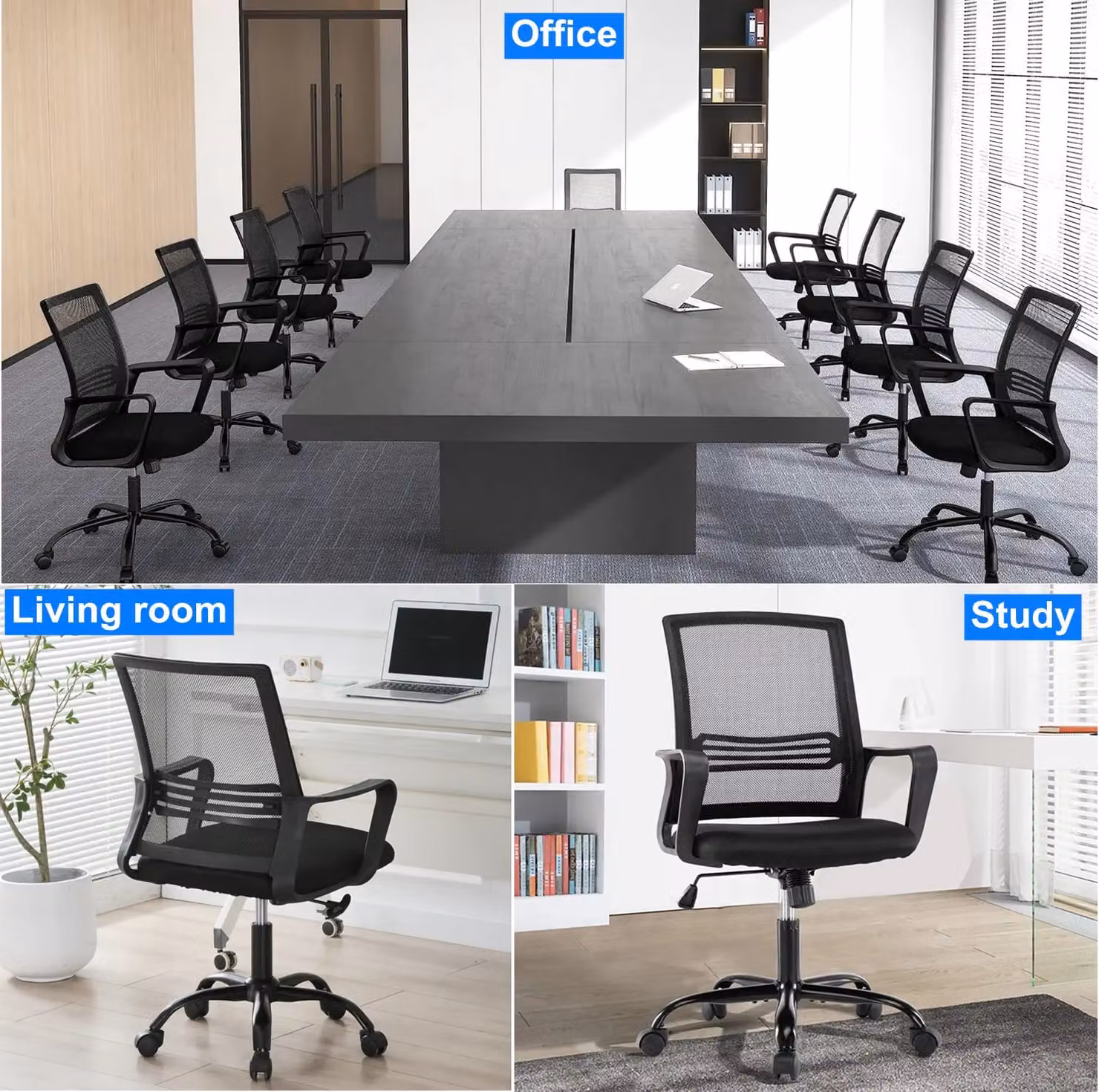 MCC Direct AeroFlex Ergonomic Mesh Back Office Chair in Black – 3