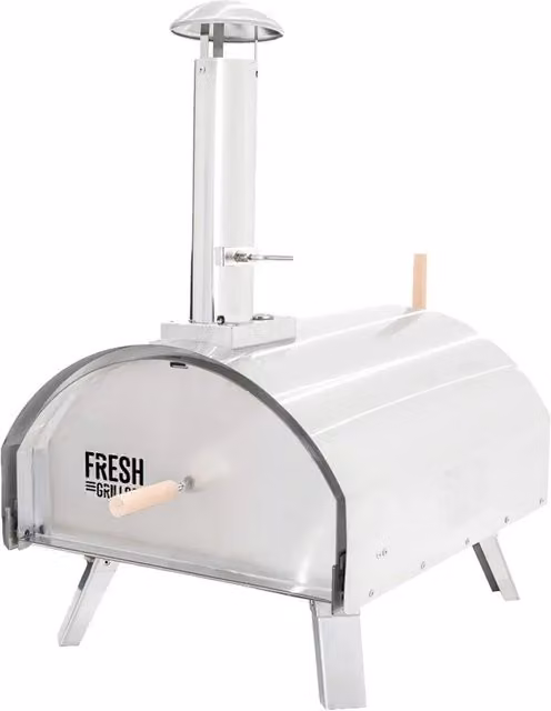 Monstershop Fresh Grills Extra Large Premium Outdoor Pizza Oven in Silver with Stainless Steel Construction and Built-in Thermometer