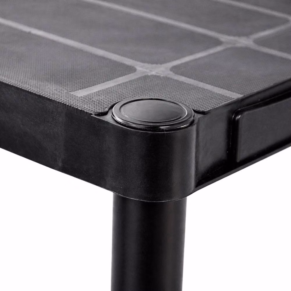 Oypla 2x 4 Tier Heavy Duty Plastic Freestanding Shelving Racking Units in Black – 4
