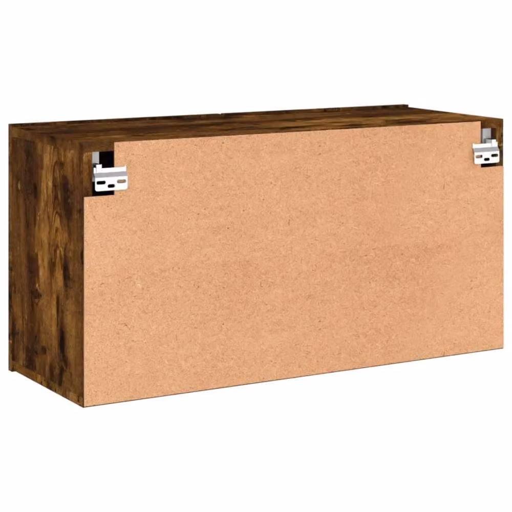 Berkfield Home Wall-mounted Smoked Oak TV Cabinet in Brown, W/D/H: 80 x 30 x 41 cm – 7