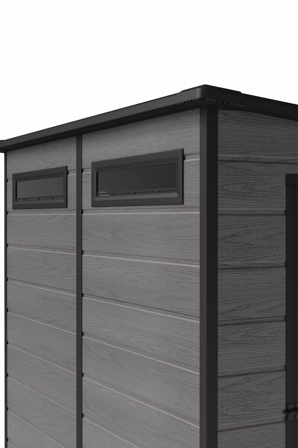 Living and Home Dark Grey Plastic Outdoor Garden Storage Shed with Single Pent Door, W: 182.88 cm, D: 182.88 cm, H: 182.88 cm – 7