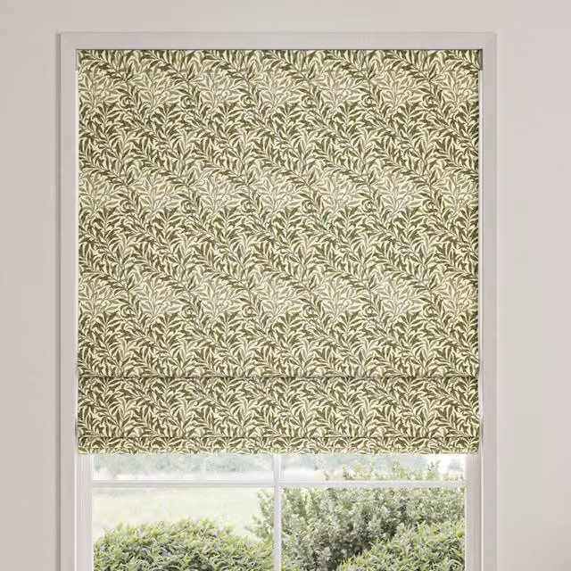 William Morris Willow Bough Made To Measure Blackout Roman Blind in Moss Green