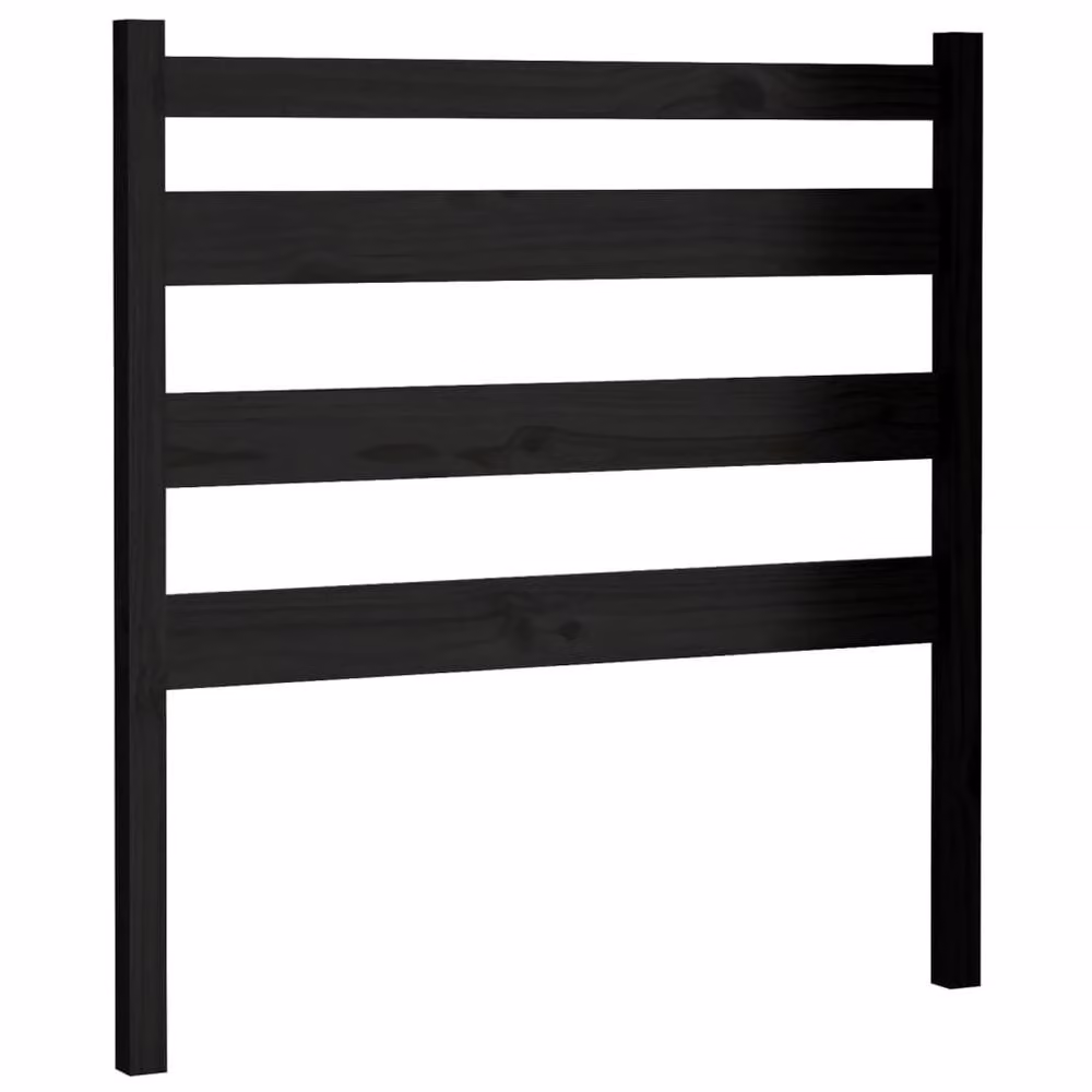 Berkfield Home Beautiful Bed Headboard in Black Solid Pine Wood, W/D/H: 96 x 4 x 100 cm – 2