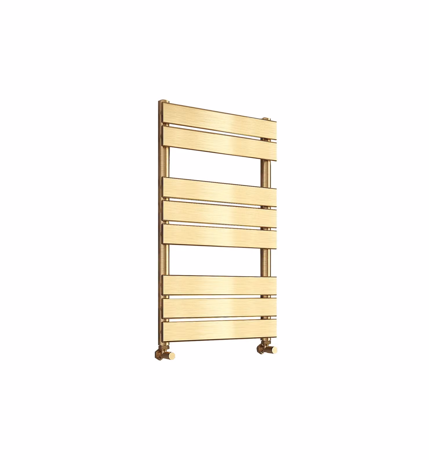 Banyetti Luxe Brushed Brass Flat Tube Towel Radiator in Gold, H 800 mm x W 500 mm x D 50 mm – 2