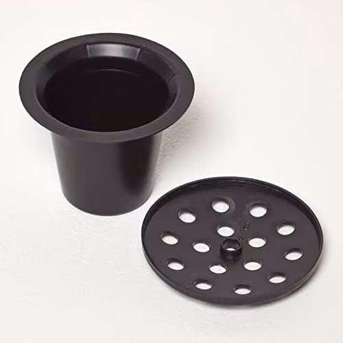HOMESCAPES Set of 2 Black Plastic Grave Flower Pots, Height: 10 cm, Width: 13.5 cm – 2