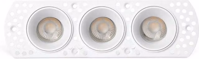 Netlighting Flic Trimless Adjustable Triple Recessed Downlight, White, GU10