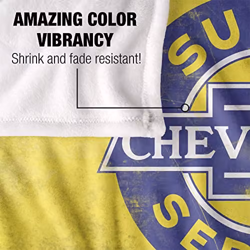 Chevrolet White Microfibre Fleece Throw Blanket, W/D/H: 152 x 127 cm – 3