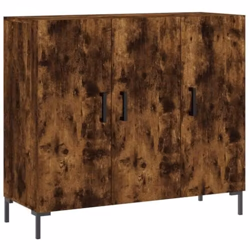 vidaXL Modern Sideboard in Brown Smoked Oak, W/D/H: 90 x 34 x 80 cm – 1