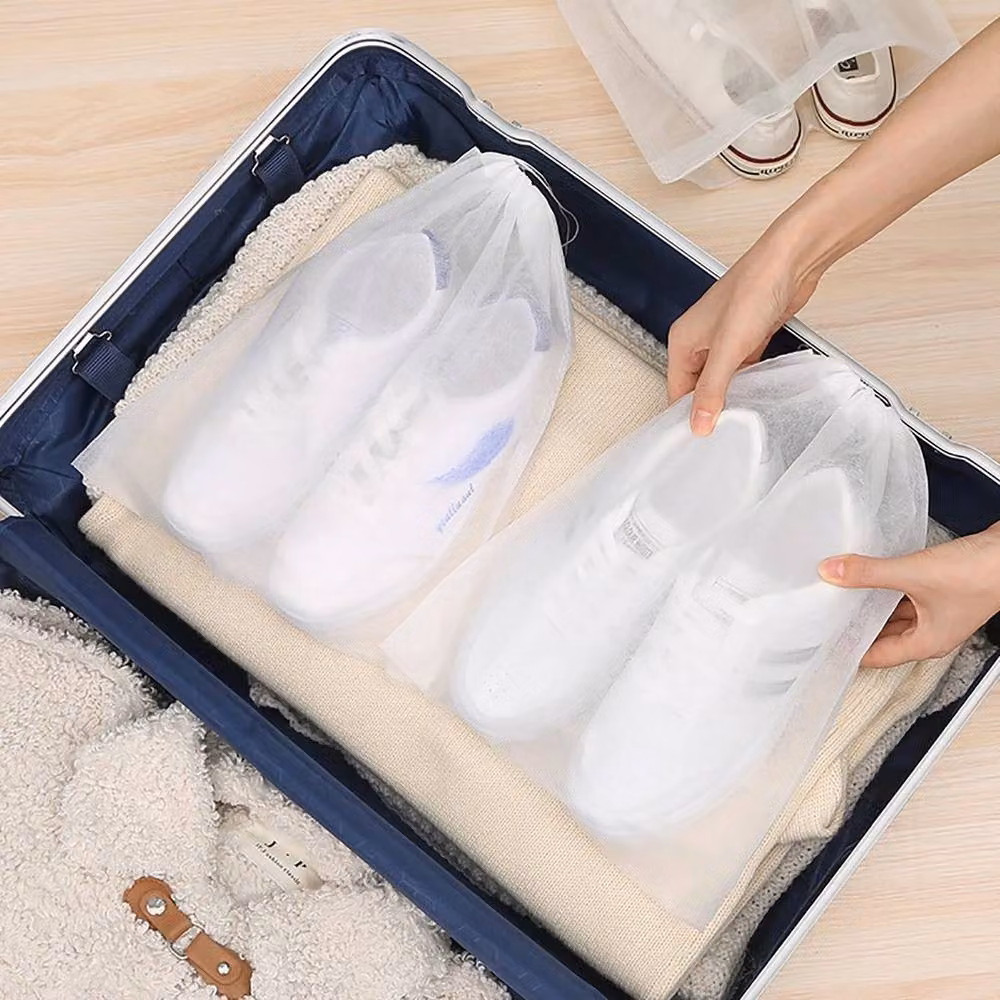 Spetlek White Transparent Drawstring Shoe and Travel Clothes Bags for Adults – 3