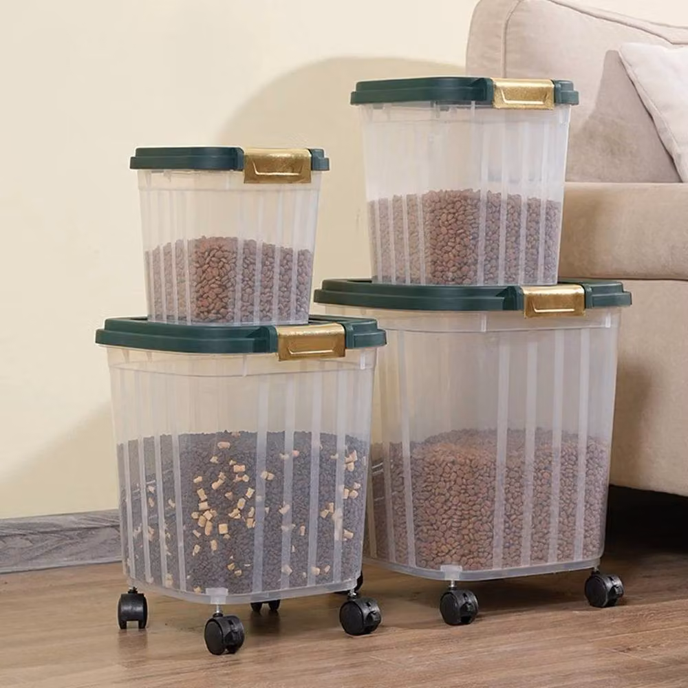 NESTLUNE Airtight and Leakproof Pet Food Storage Container, Transparent Green, W: 100 cm, D: 15 cm, H: 15 cm – 3