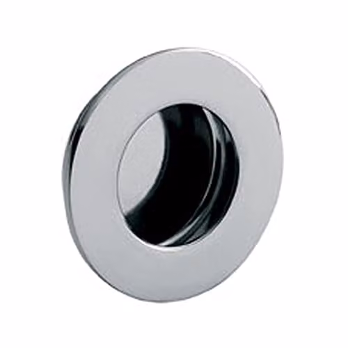 Loops 2 Pack Circular Low Profile Recessed Flush Pull in Bright Polished Stainless Steel – 2