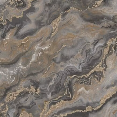 Erismann Elle 10447-37 Non-Woven Marble Look Textured Wallpaper in Taupe, Gold and Grey