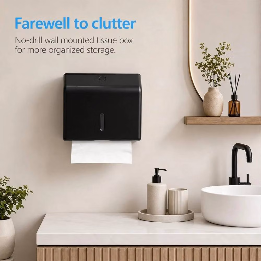 Kelvenix Black Wall Mounted ABS Multifold Paper Towel Dispenser – 3