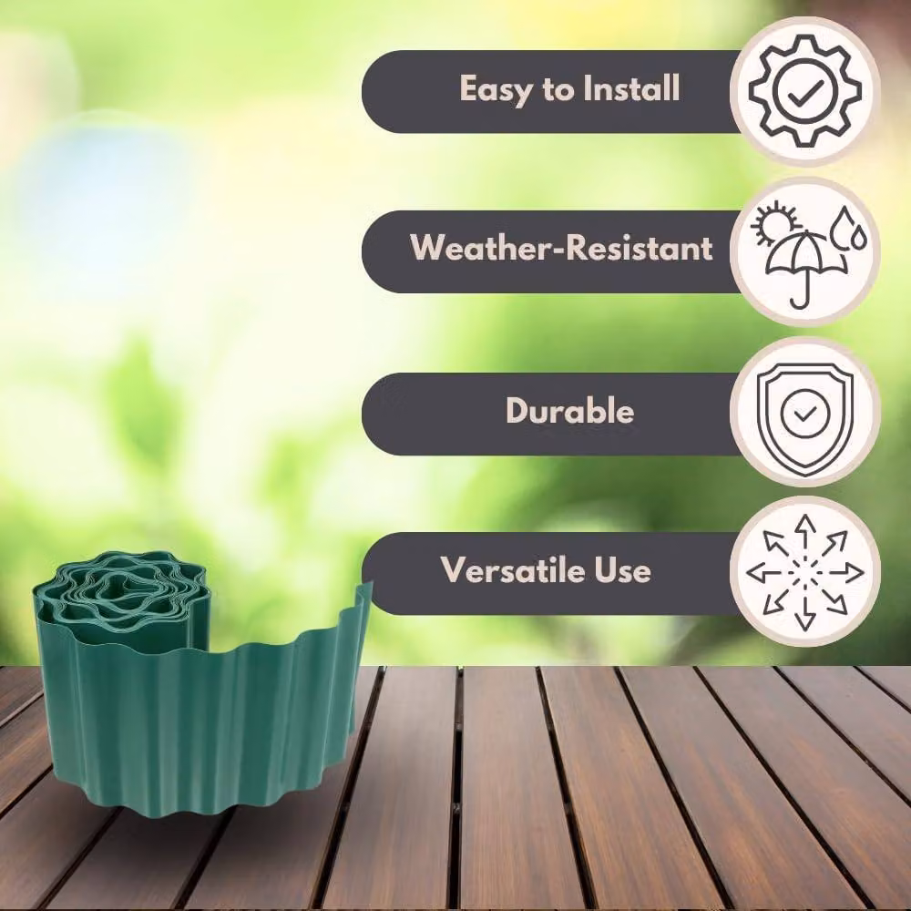 Marco Paul Green PVC Garden Border Edging, 6m – 3