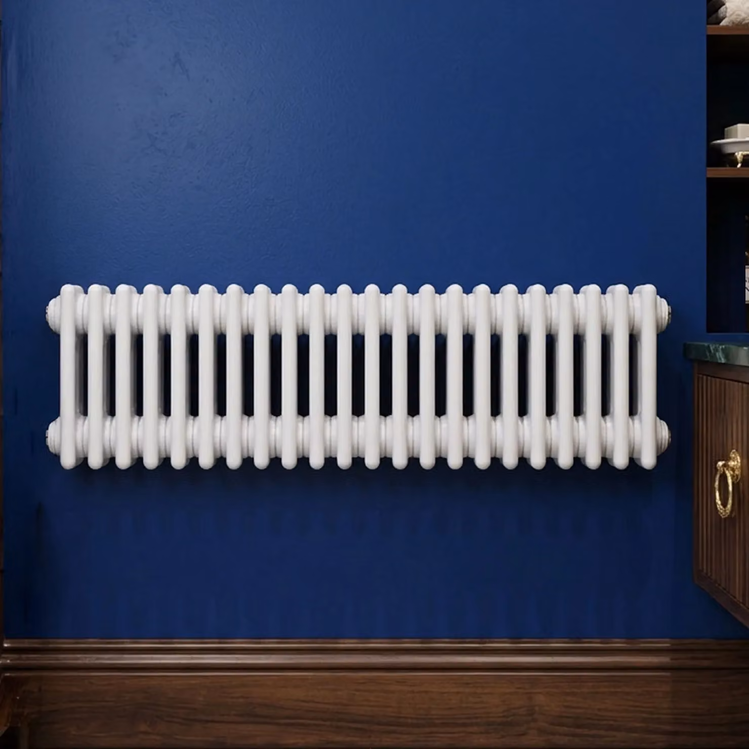 Balterley Triple Column Traditional Radiator in High Gloss White, H: 99.9 cm, W: 30.0 cm, D: 30.0 cm – 3