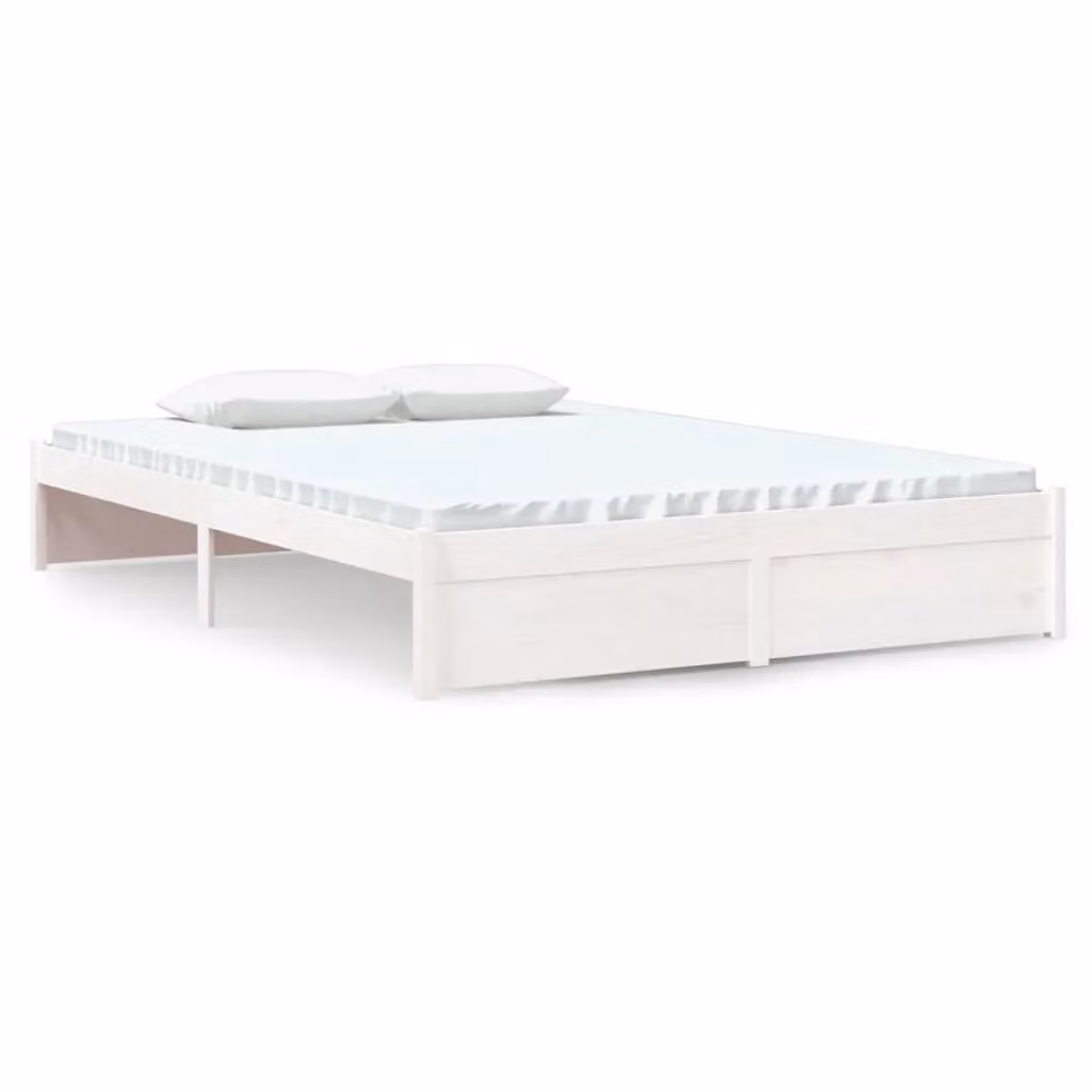 Berkfield Home Modern White Solid Pine Wood Bed Frame W/D/H: 140 x 200 cm – 2