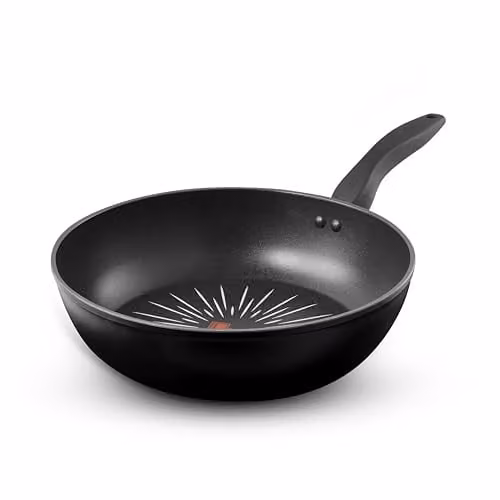 Tower SmartStart Non-Stick Aluminium Wok, Black, 28cm – 1