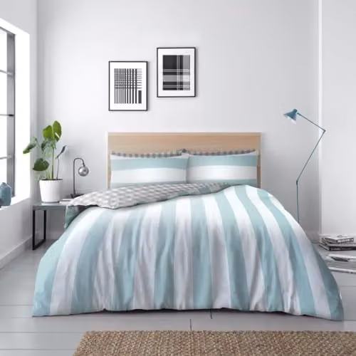 GC GAVENO CAVAILIA Reversible Striped Double Duvet Cover Set in Multicolour, W/D/H: 200 x 200 x 50 x 75 cm