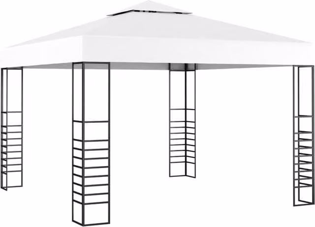 Berkfield Home Garden White Hip Roof Marquee W: 300 cm, D: 300 cm, H: 270 cm